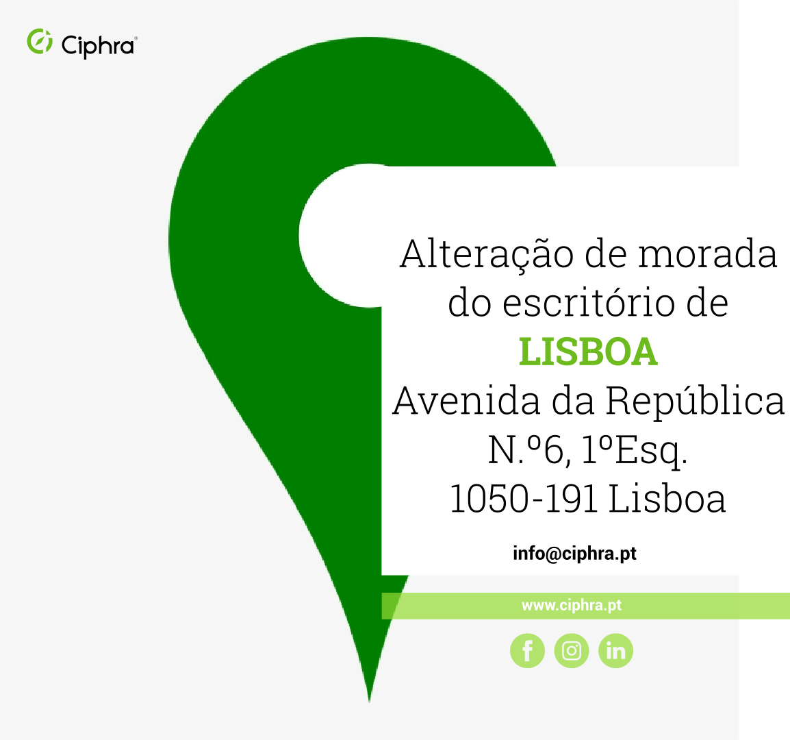 Alteração morada escritório Lisboa