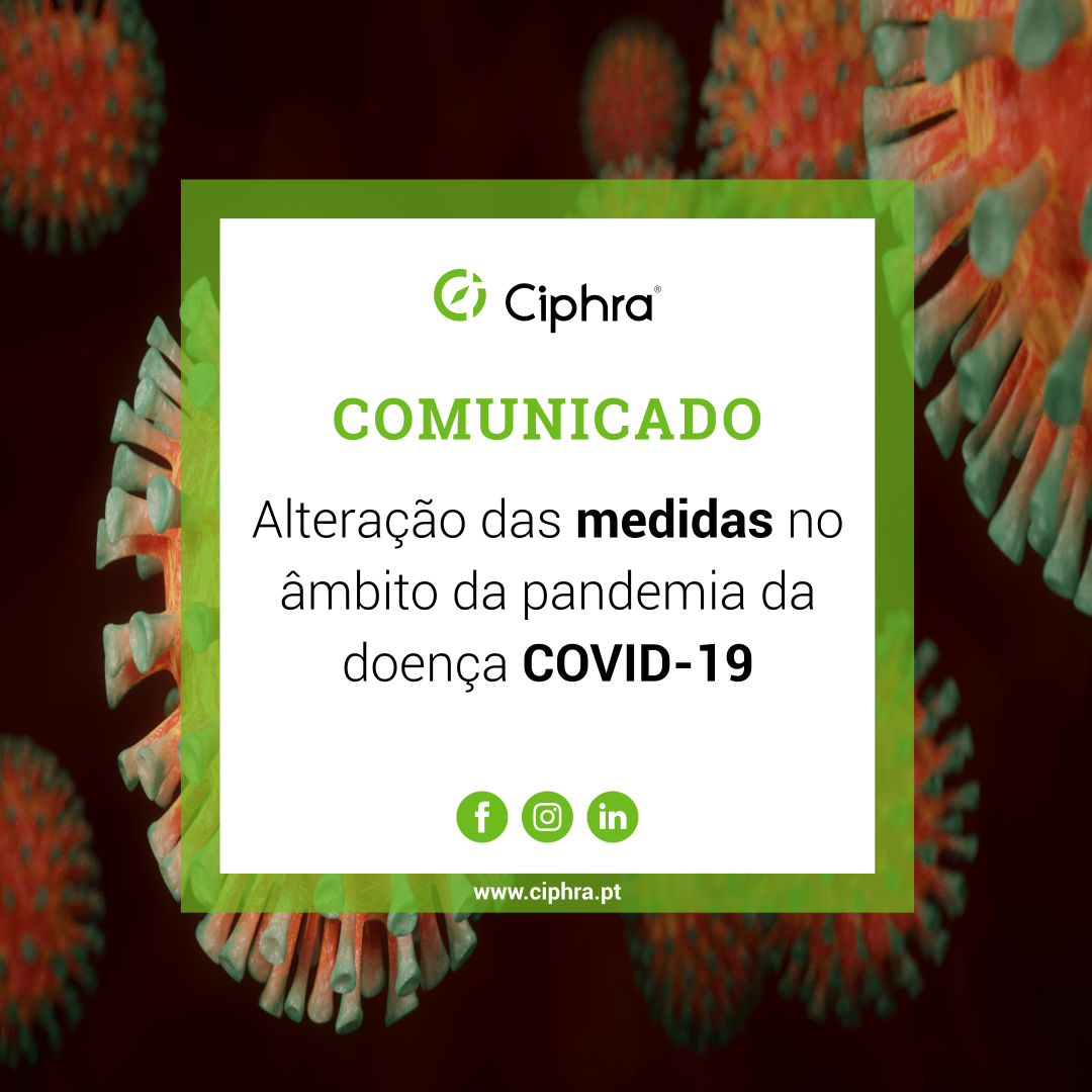 Alteração das medidas no âmbito da pandemia da doença COVID-19