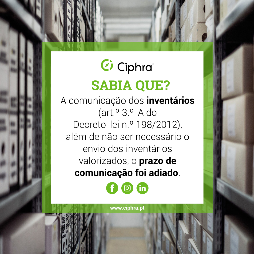 Comunicação de inventários Comunicação de inventários